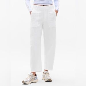 Athleta Womens Skyline High Rise Barrel Leg Pant, White, Size 4, NWOT, Spring25